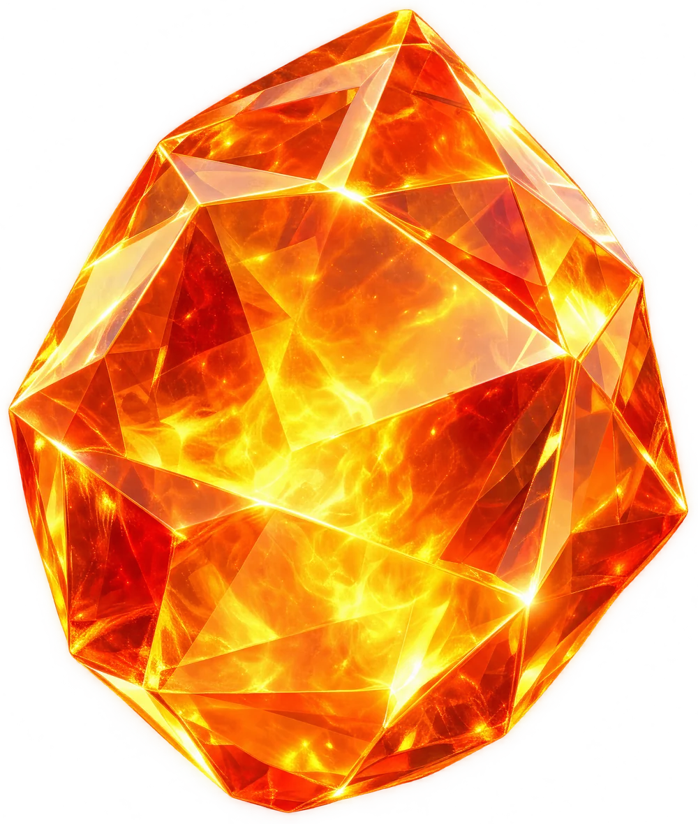 A glowing amber crystal representing a qualified lead